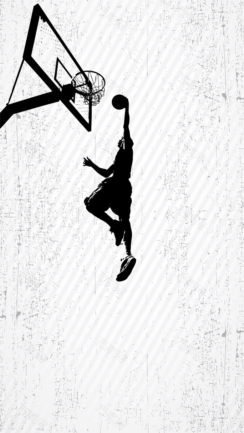 手绘插画篮球比赛
