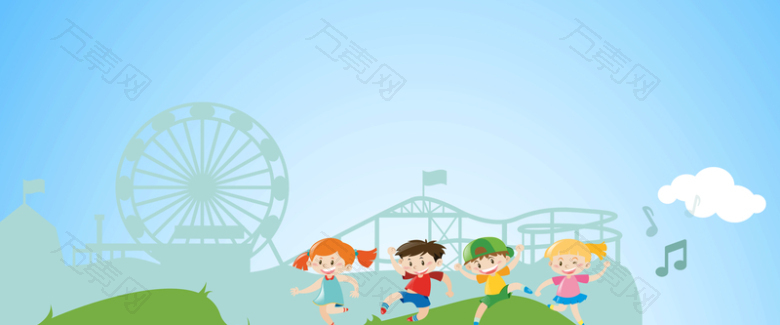 61儿童节童趣游乐园蓝天背景