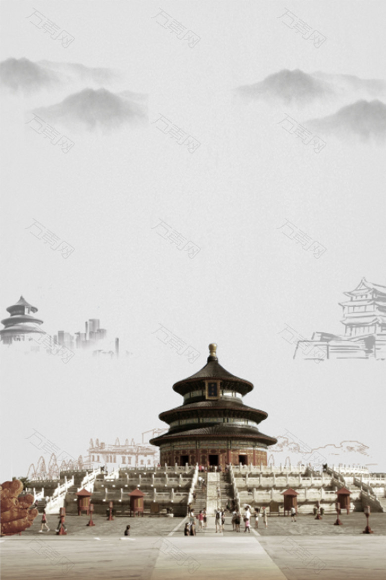 北京旅游景点海报背景素材