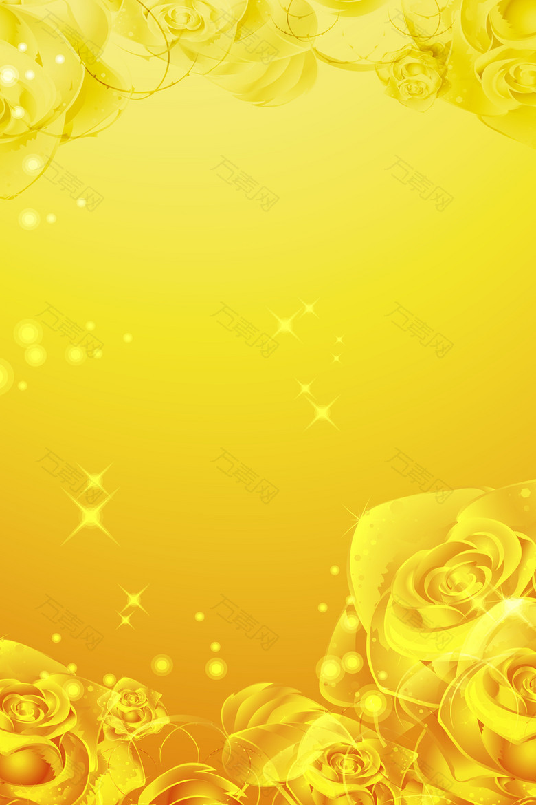 金色花卉海报背景