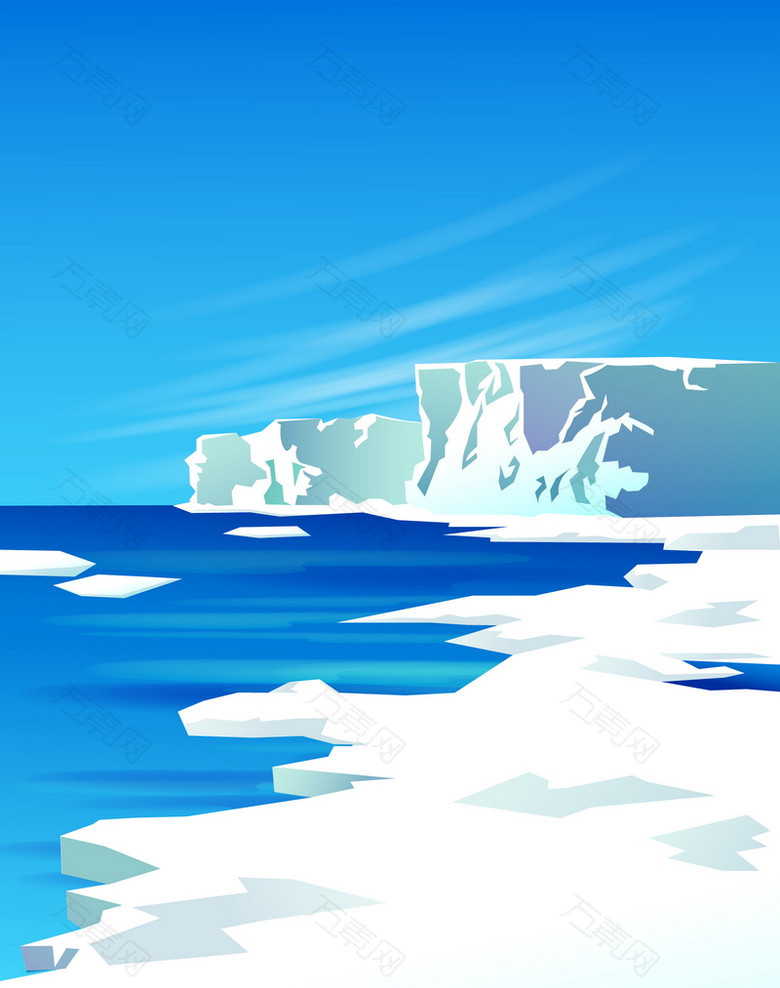 北极冰山背景模板