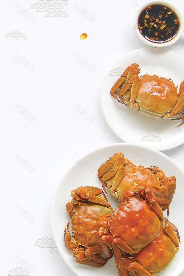 大闸蟹螃蟹美食大餐背景