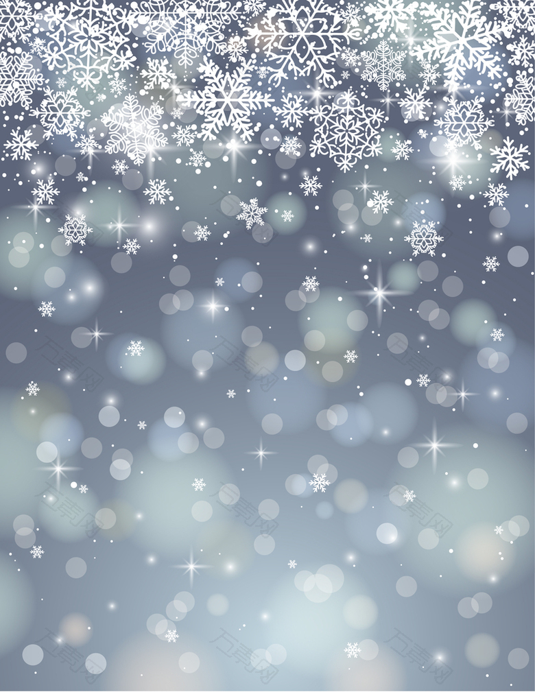 冬季雪花白色光斑背景素材