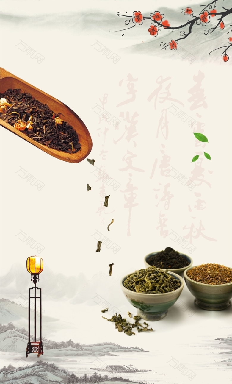 中国风茶叶cdr海报背景模板