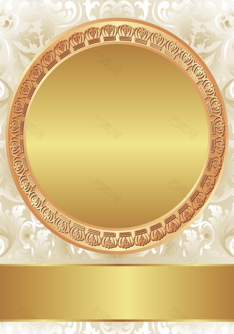 金色花纹边框背景装饰