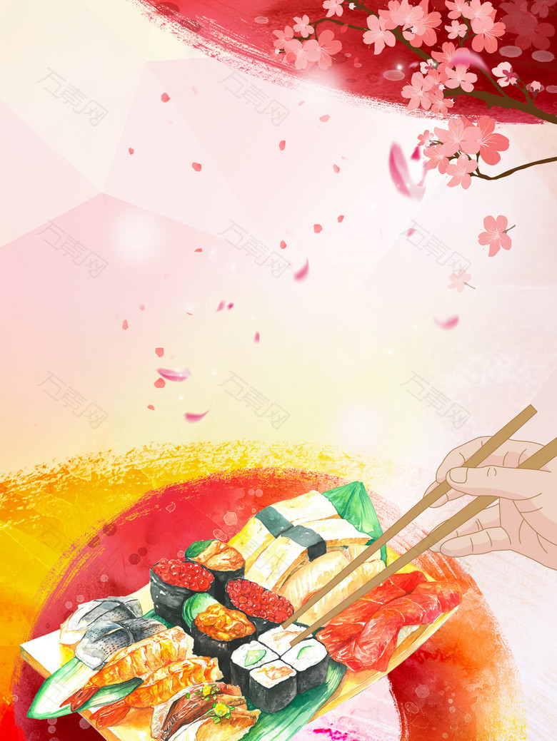 日本料理美食促销海报背景
