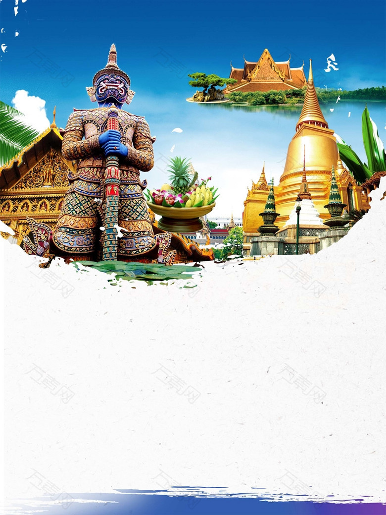 泰国旅游宣传海报背景模板