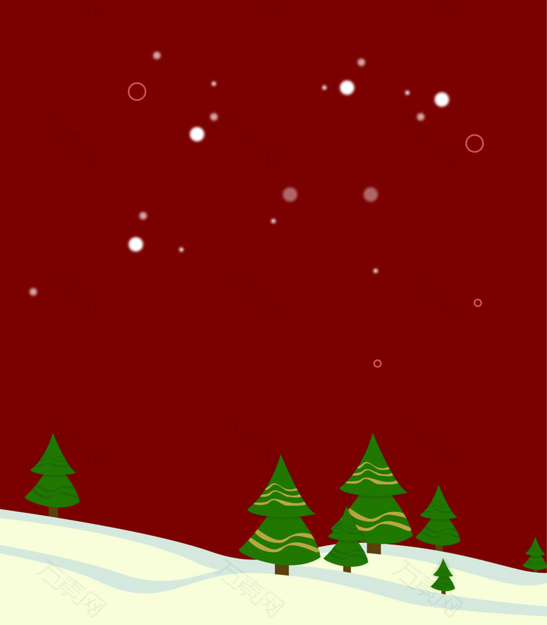 深红色圣诞雪花背景材料