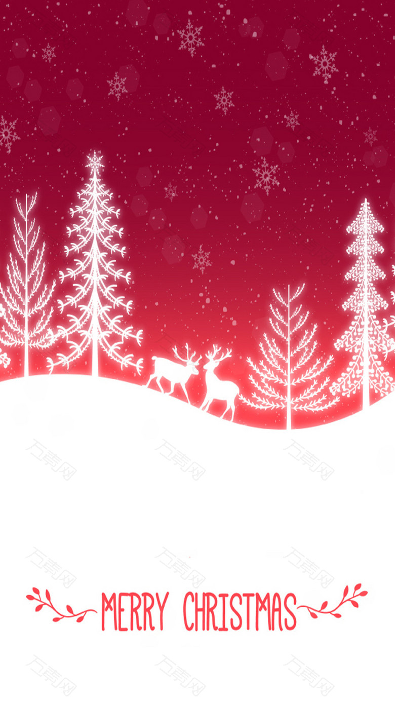 红色圣诞树矢量图H5背景