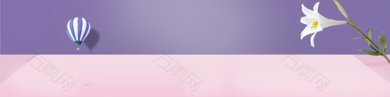 春季简约粉紫色淘宝海报背景