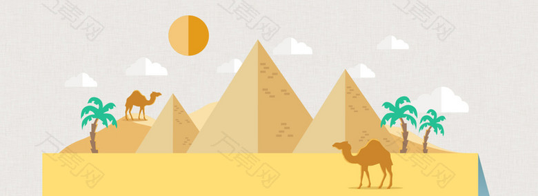 卡通沙漠骆驼背景