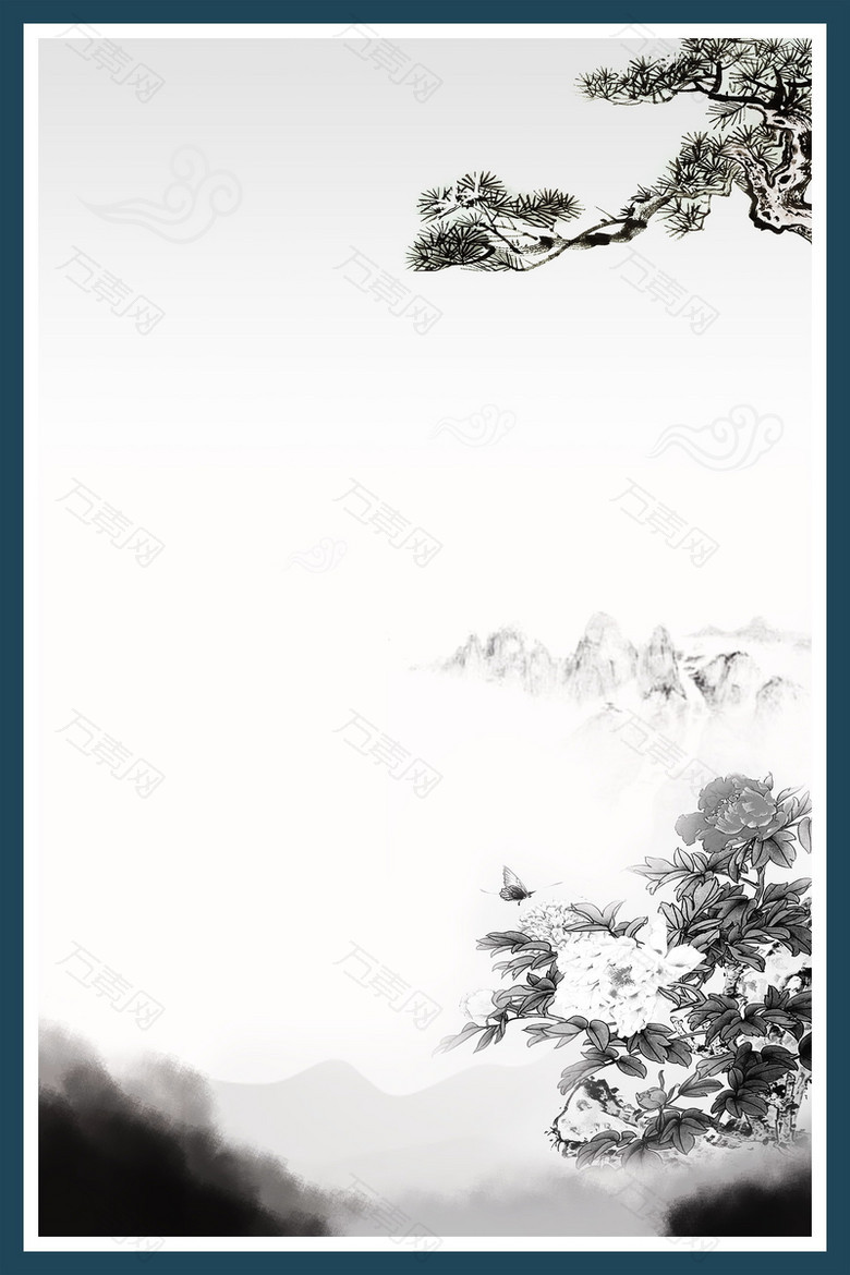 中国风学习展板背景图片