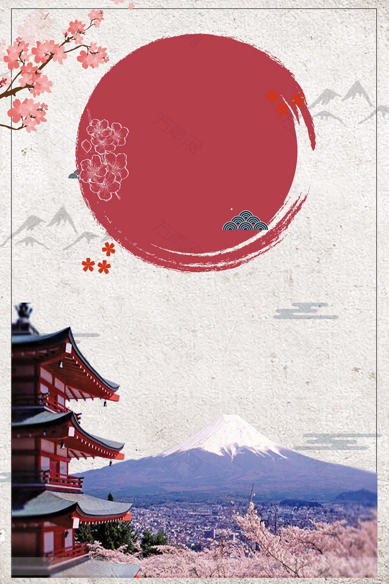 浪漫日本国庆旅游宣传海报背景素材