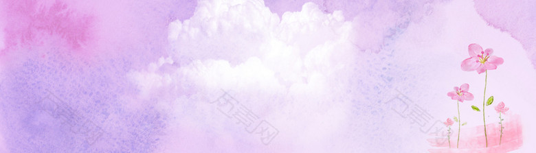 浪漫神秘紫色手绘花背景