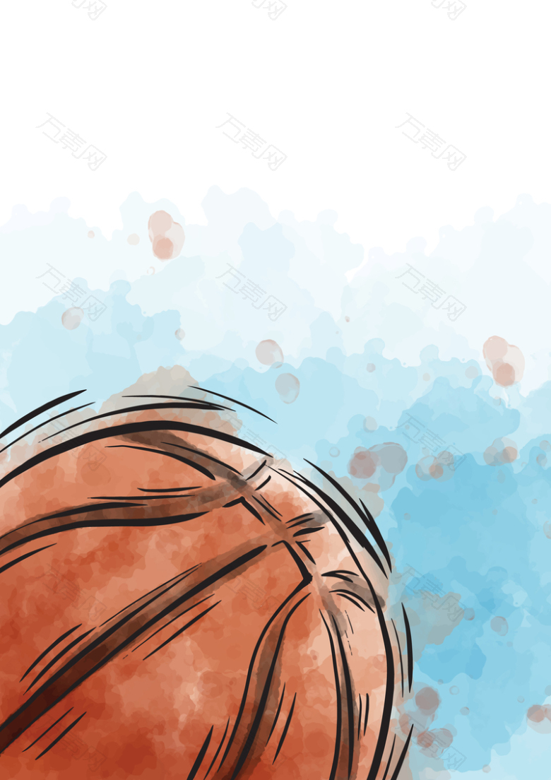 手绘篮球运动平面广告
