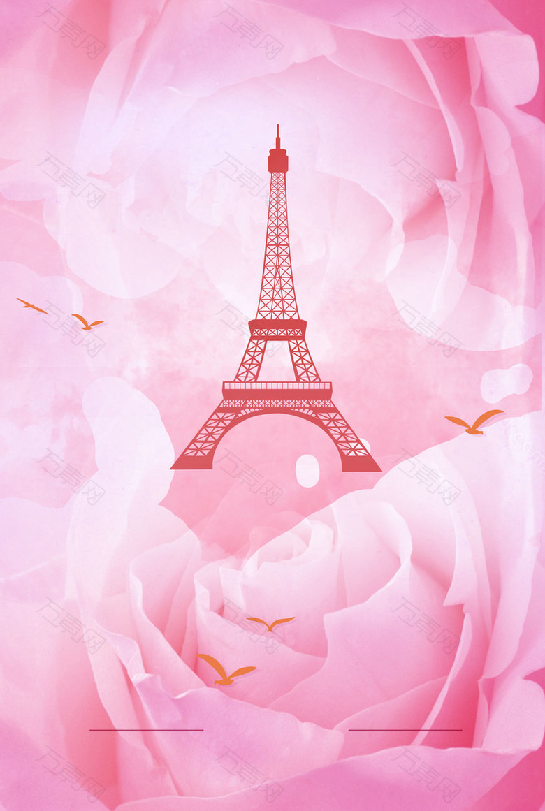 粉色玫瑰纹理海报背景