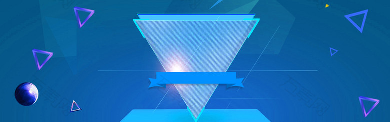 双11几何三角促销季蓝色banner