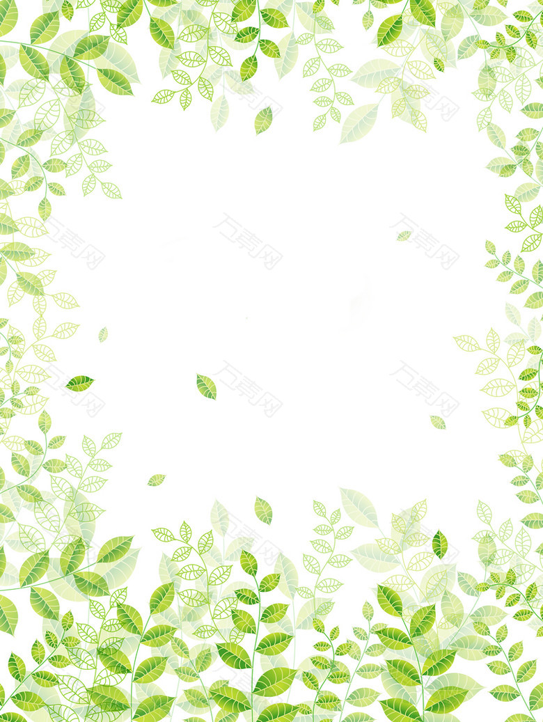 绿叶花纹展板背景