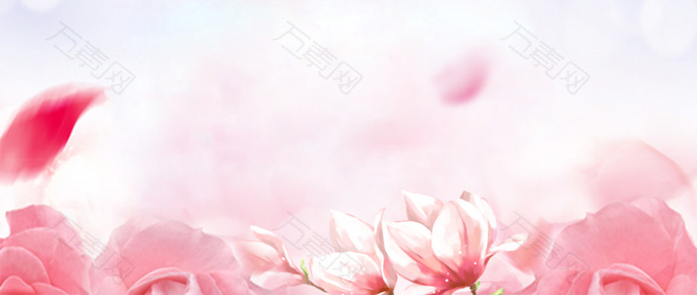 春季粉色花朵清新淘宝海报背景