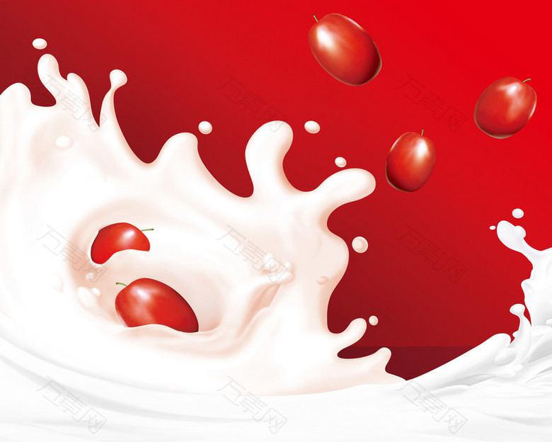红枣牛奶饮料海报背景素材