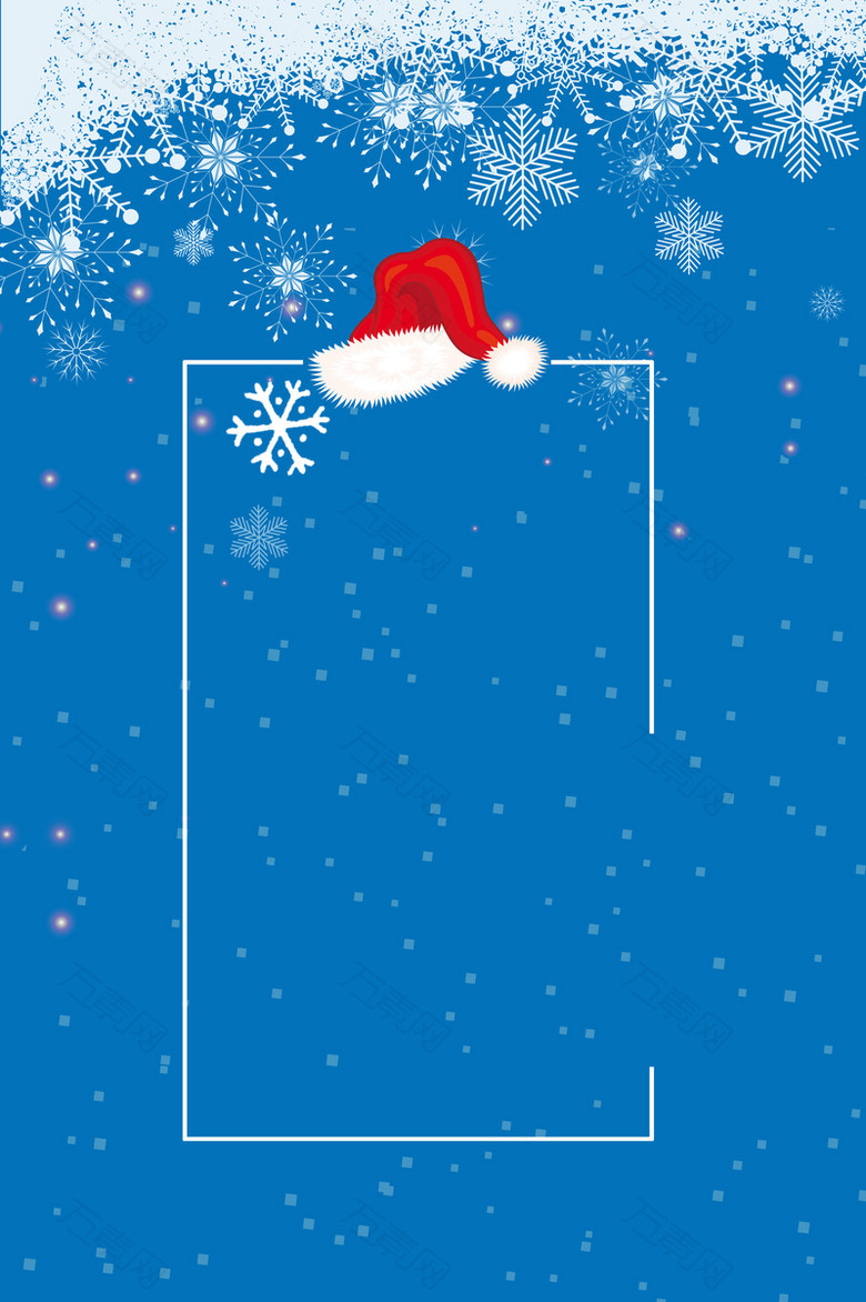 圣诞节蓝色冰晶雪花