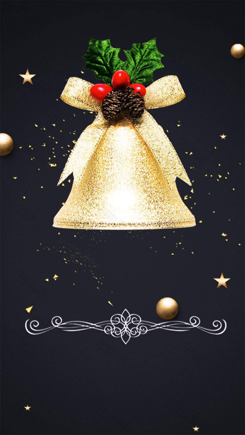 黑金质感冬季圣诞节日礼物设计背景图