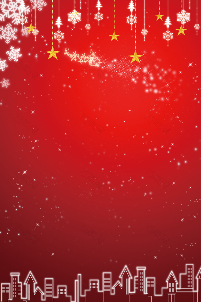 圣诞节卡通小清新简约红色banner