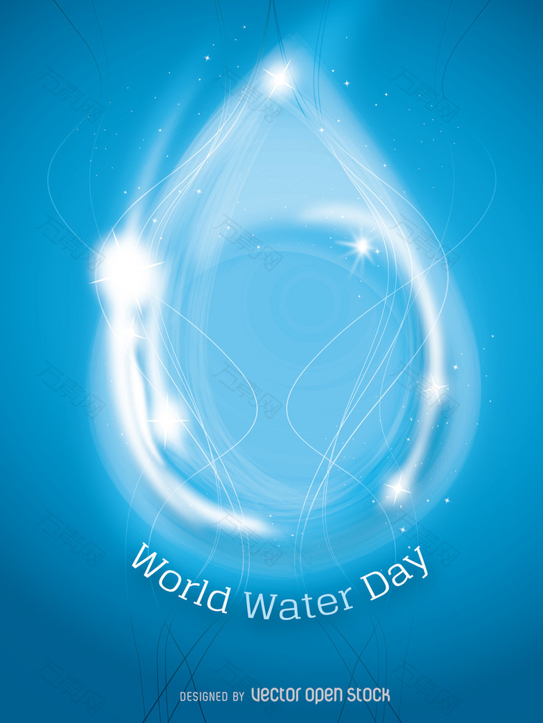 世界水日水滴海报背景素材