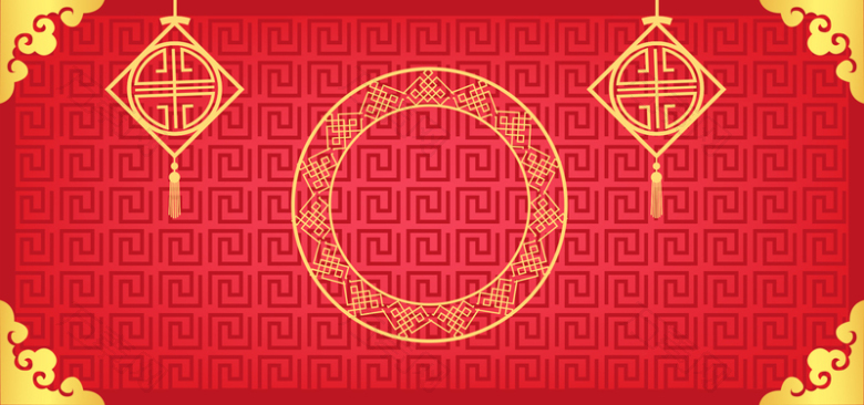 春节素材纹理红色banner背景
