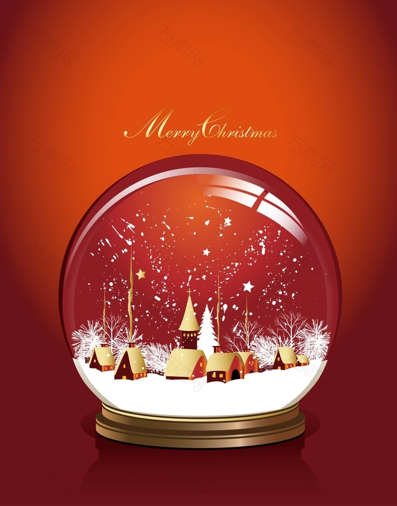 矢量质感水晶球圣诞节背景素材