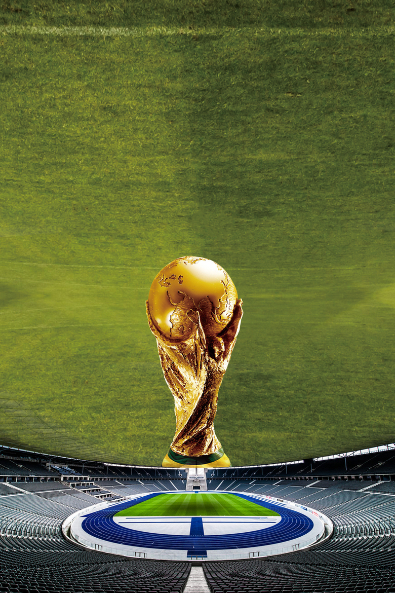 绿色世界杯足球海报