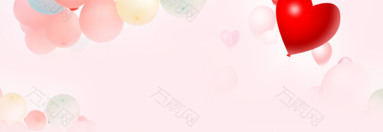 夏季粉色气球背景海报