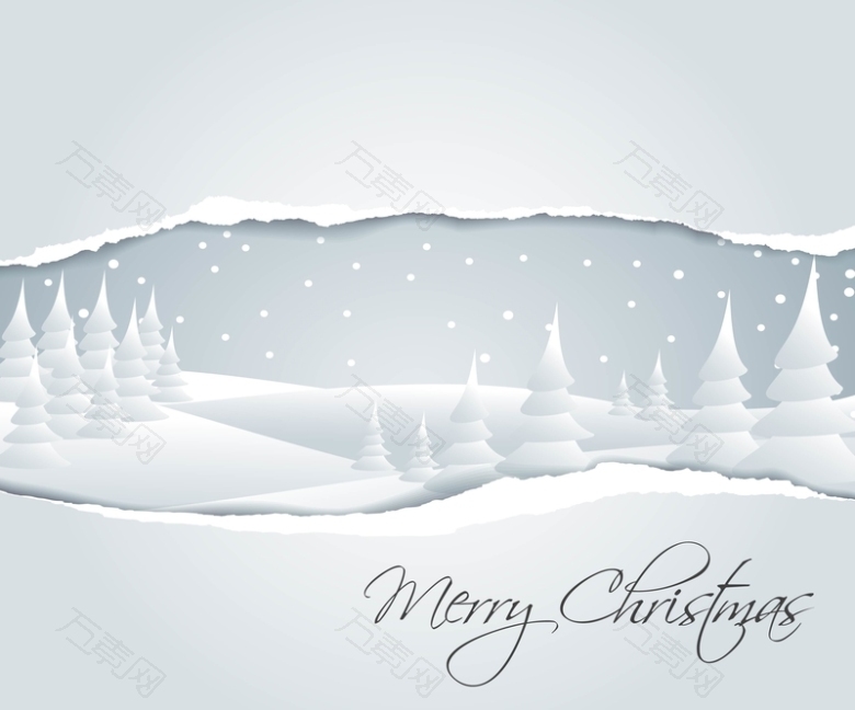 矢量白色雪景圣诞节背景素材