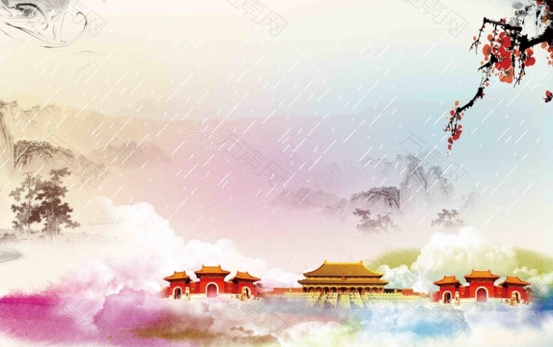 中国风清明时节海报背景模板