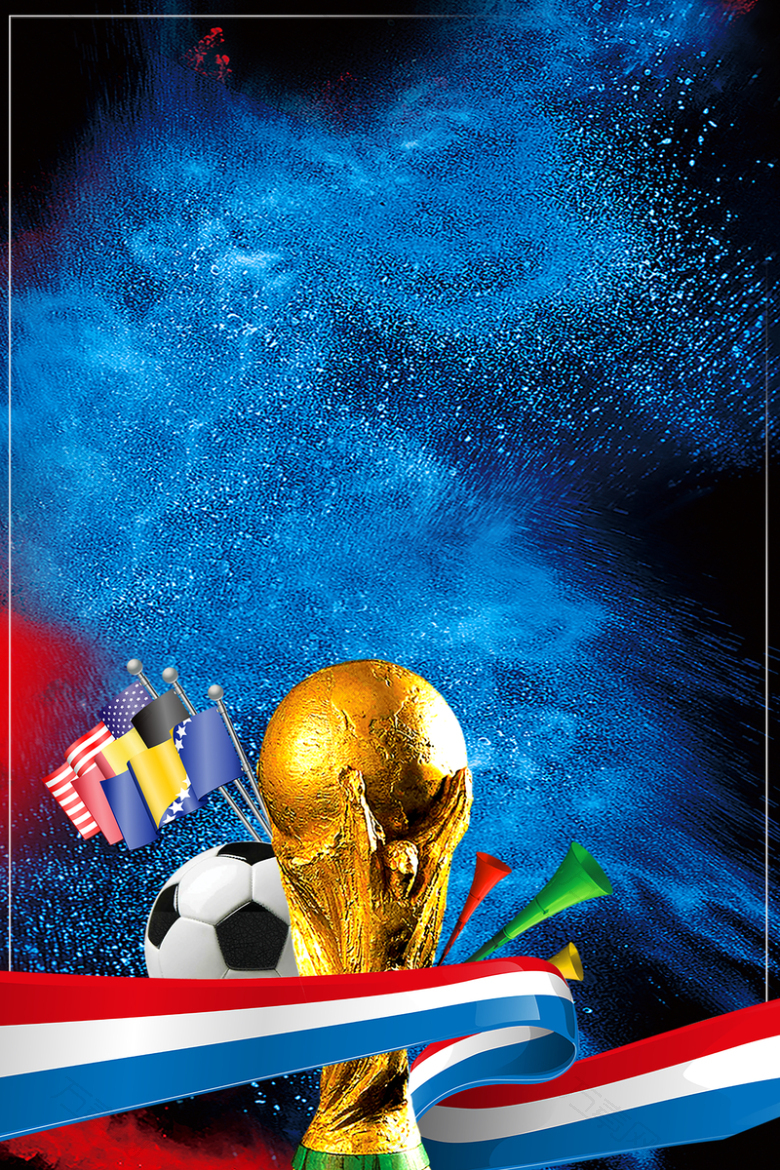 蓝色大气俄罗斯世界杯海报