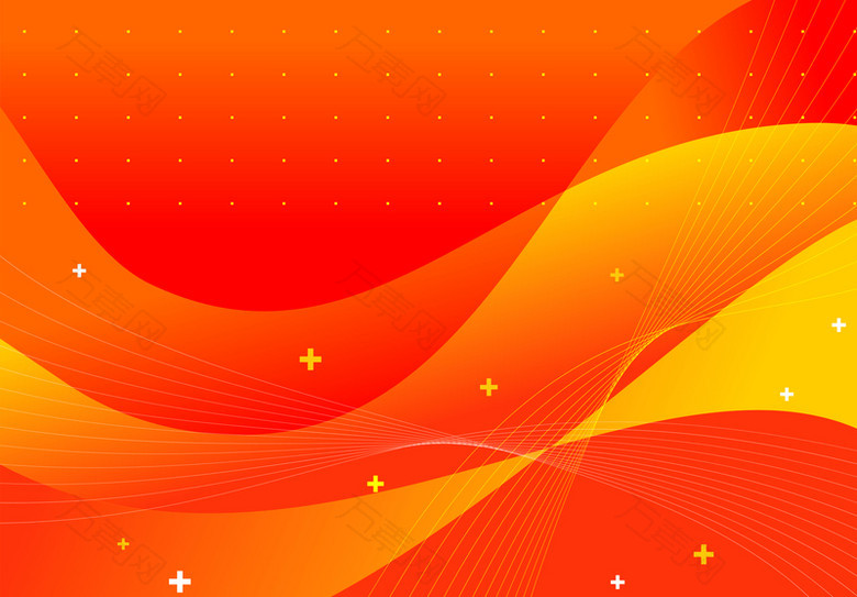 彩色潮流橙色抽象动感背景矢量素材