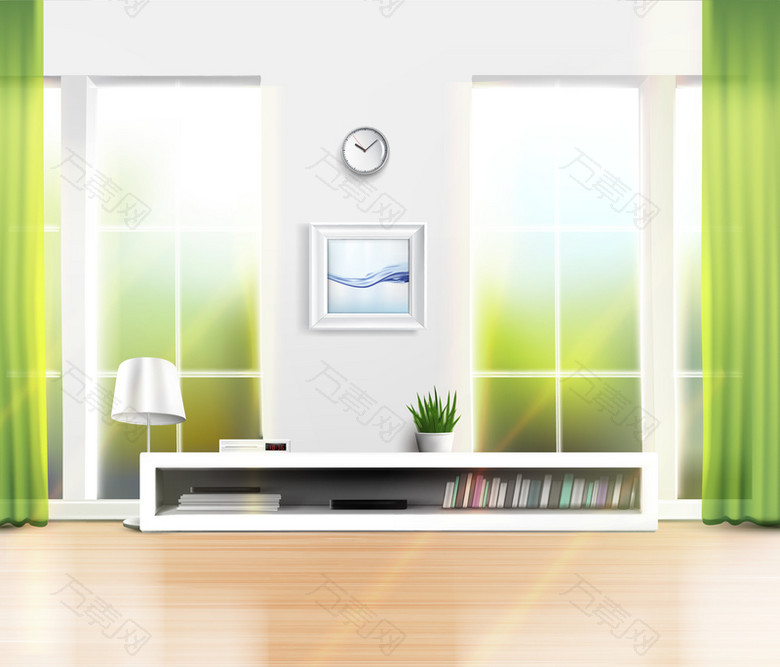 家居室内装修清新客厅窗户背景素材