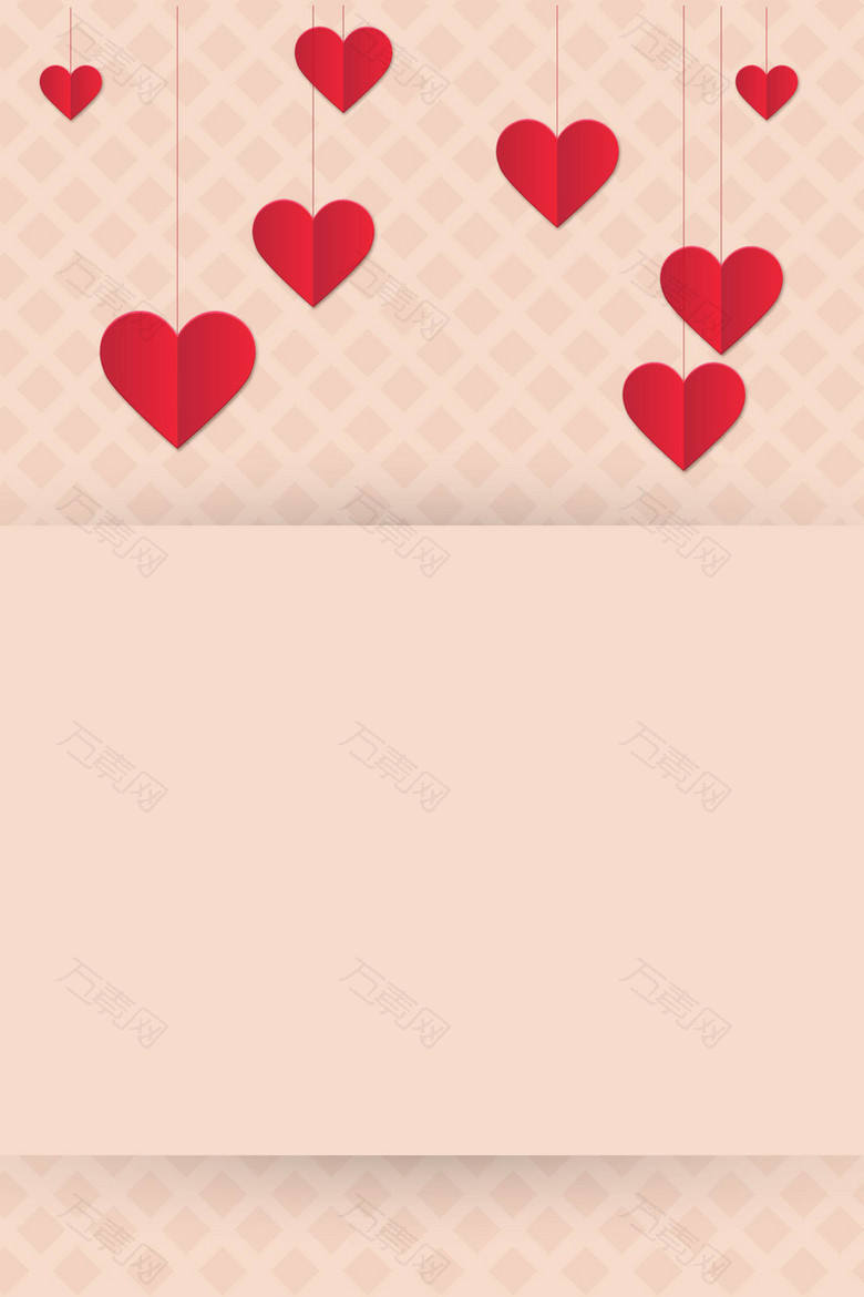 矢量折纸立体心形爱情浪漫背景