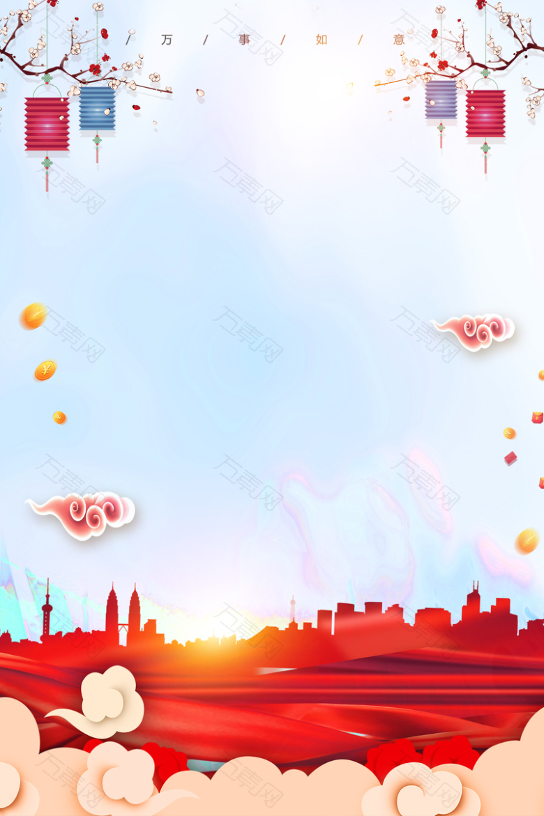 春节年味海报背景图