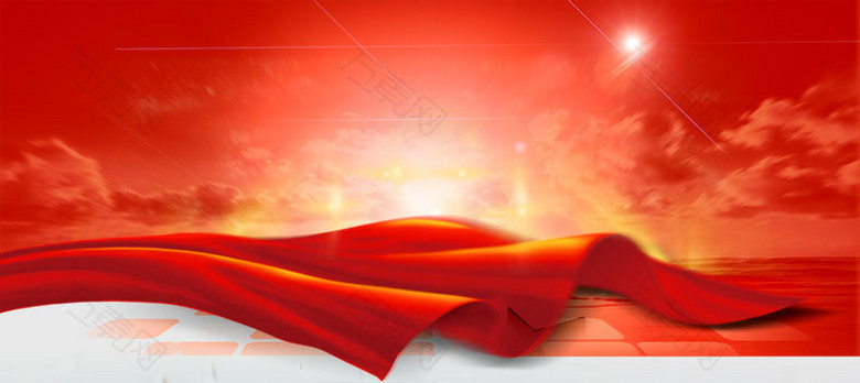 大气红色丝绸中国风背景