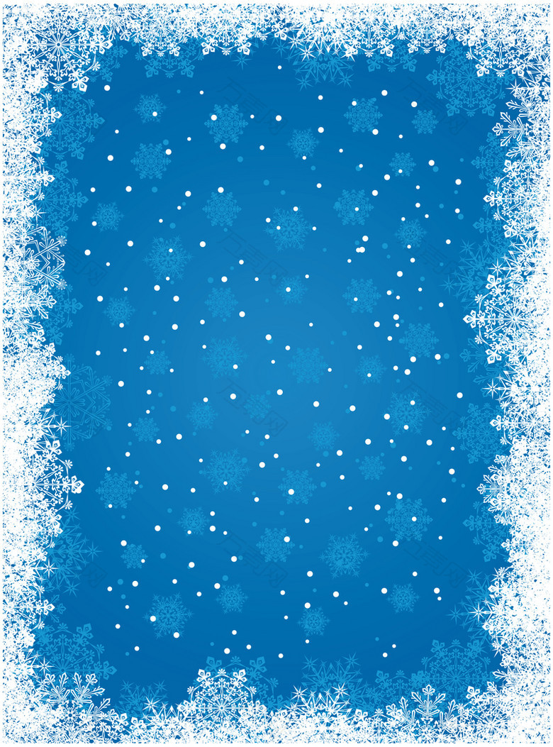 蓝色雪花背景素材