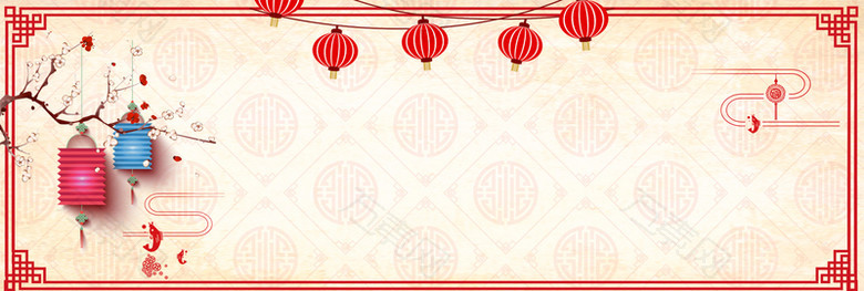 2018春节中国风红色banner