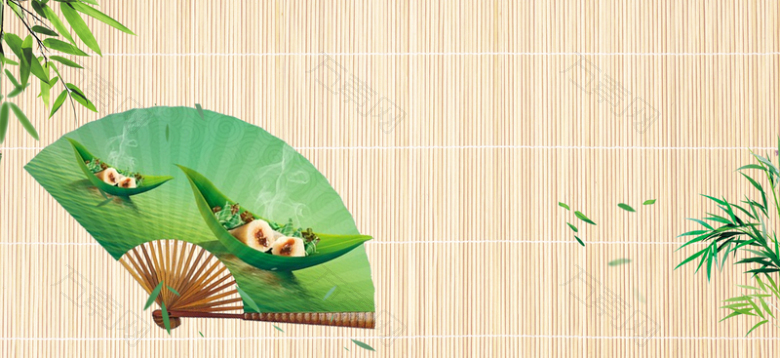 端午节中国风竹子纹理扇子背景