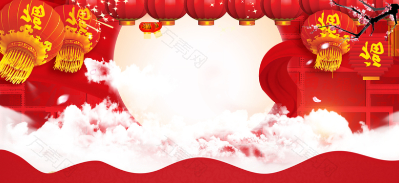 春节盛典狂欢白色banner背景