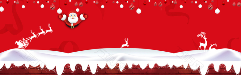 圣诞节红色电商促销banner背景