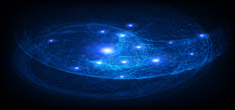 几何线条星光科幻设计海报背景