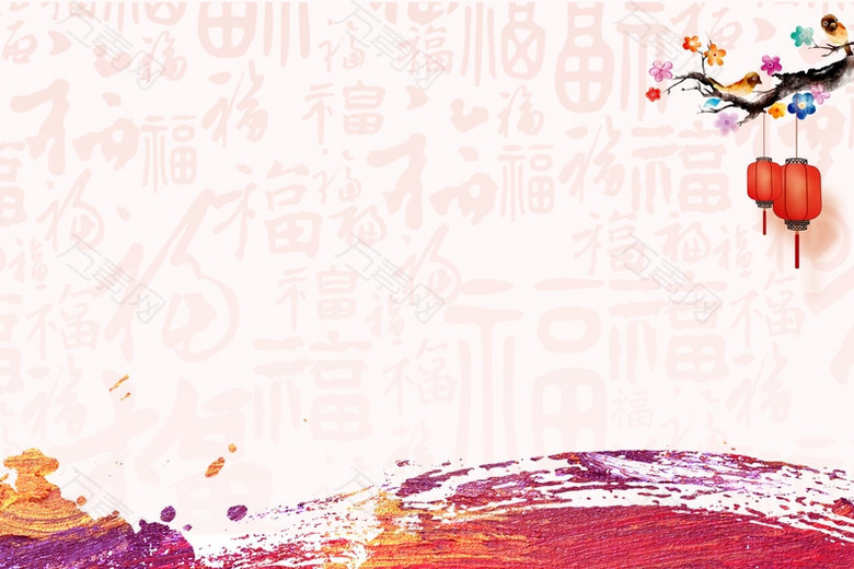 中国风简约春节cdr海报背景模板