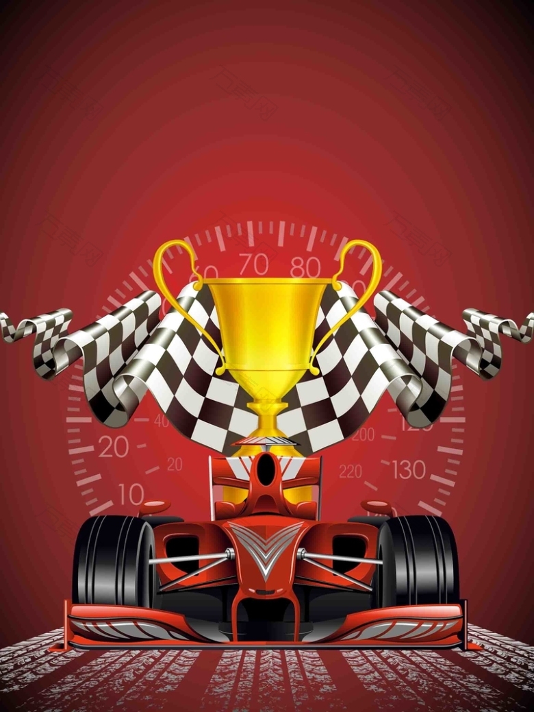 F1赛车之速度之战宣传海报背景模板