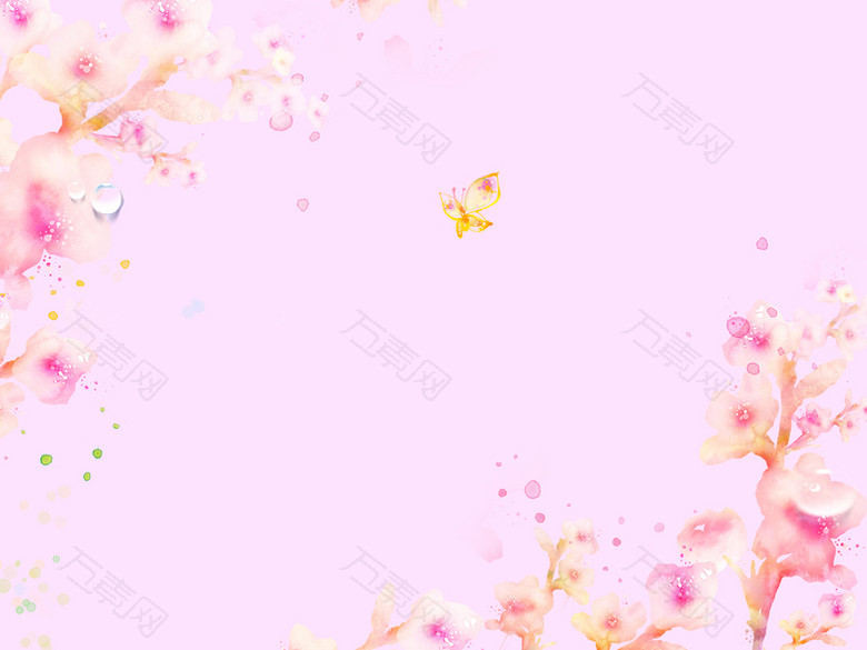 简约唯美花卉边框粉色背景