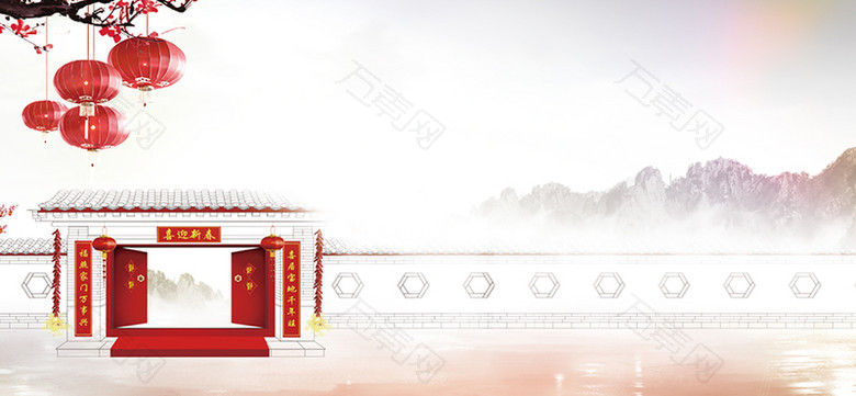 中国风春节快乐banner